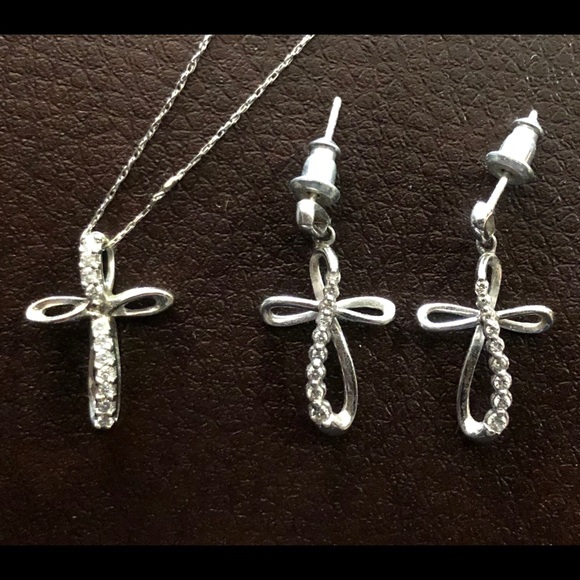 Kay Jewelers Jewelry White Gold Diamond Cross Set Poshmark